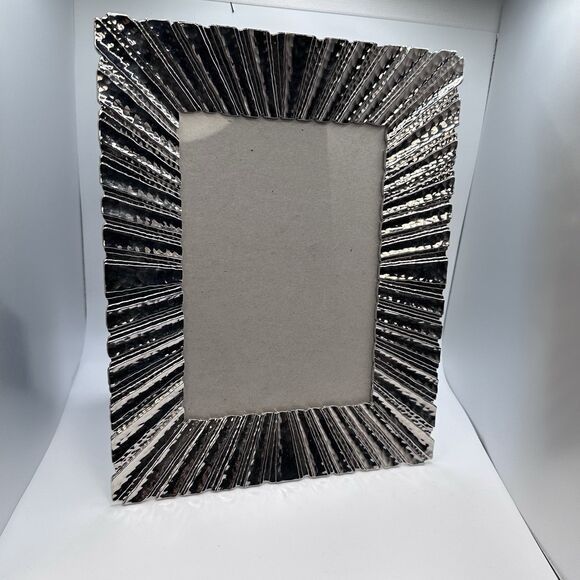 Z Gallerie Silver Textured Picture Frame 8x10 – Fits 5x7 Photo Modern Decor - Picture 2 of 5